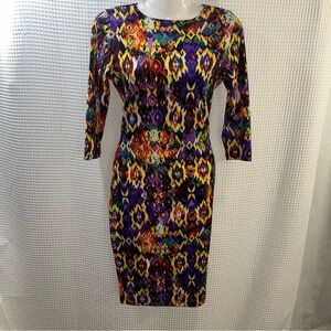 Multicolor Long Sleeve Women's Dress (no size tag) see measurements